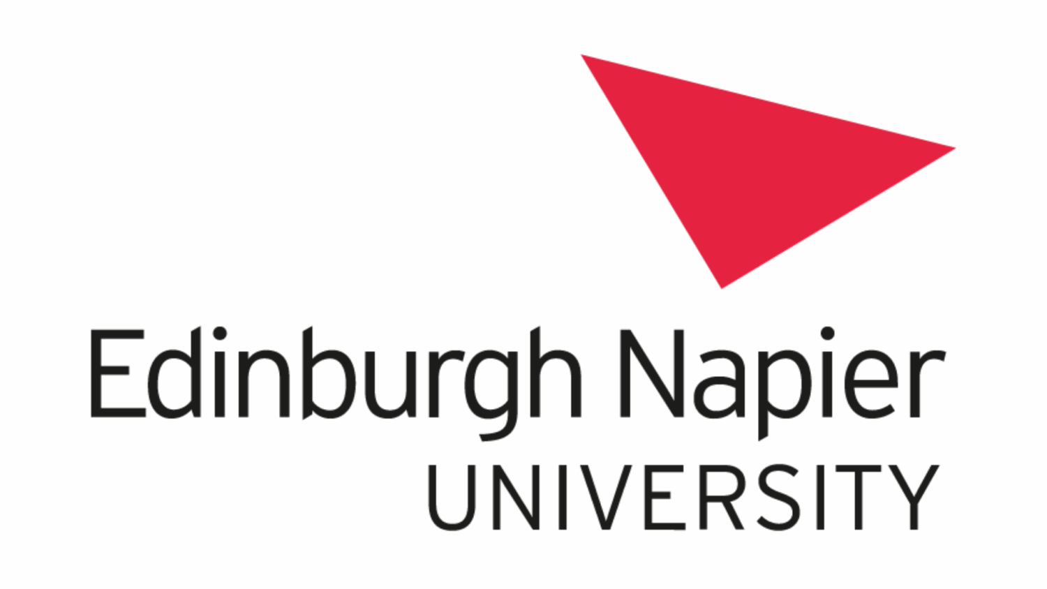 Edinburgh Napier University logo with red triangular design element