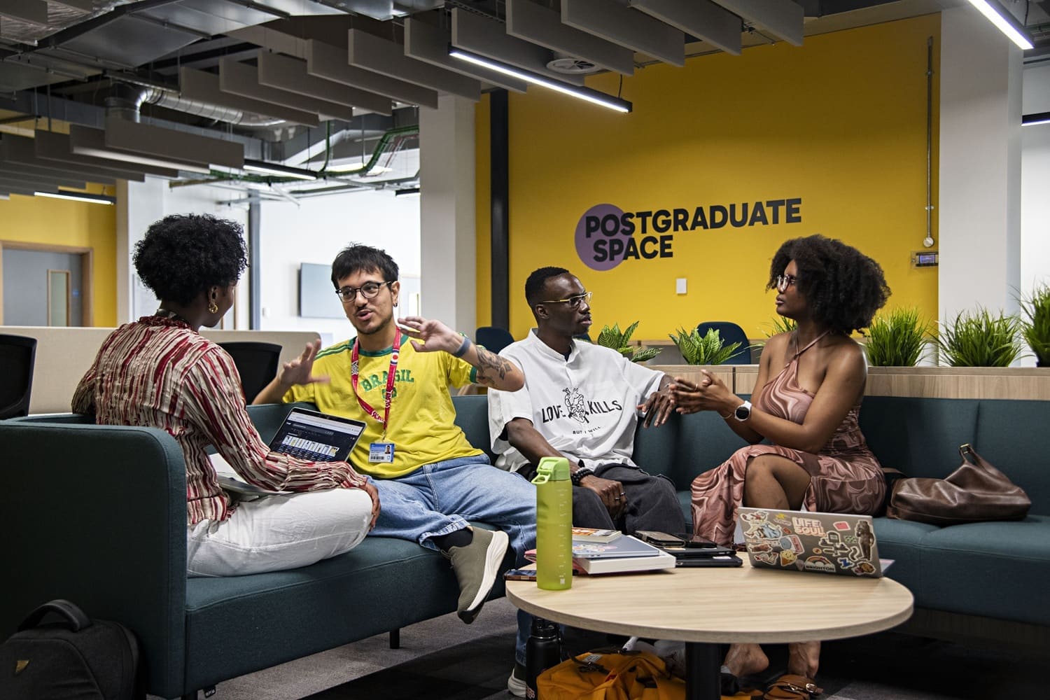 Postgraduate international students on campus