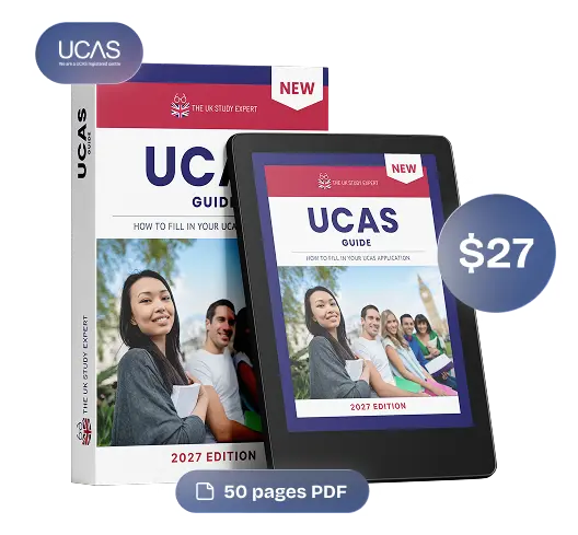 A collection of UCAS guides stacked together, showcasing various covers and titles related to university applications.